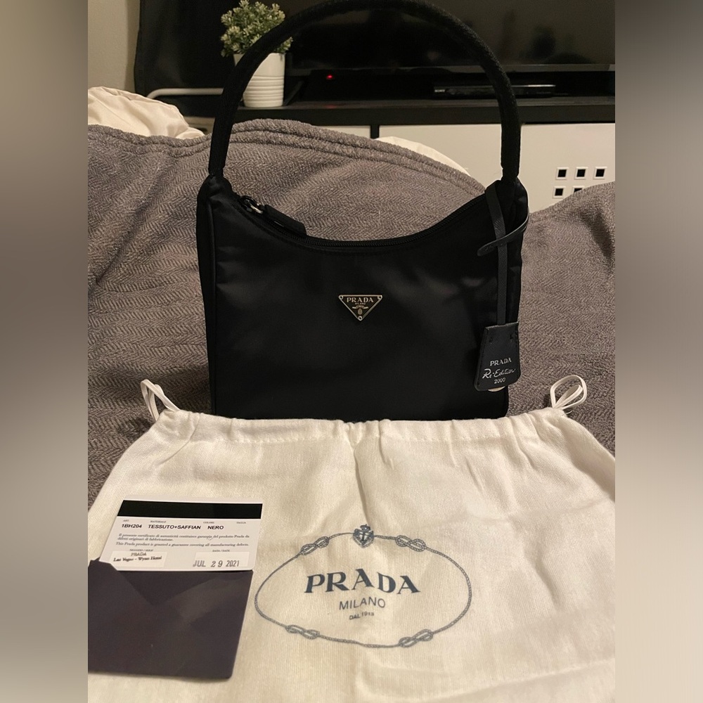 Authentic - LIKE - NEW PRADA TESUTTO MINI HOBO